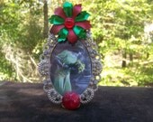 CHRISMAS Vintage Jeweled Rhinestone Picture Frame