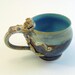 Mermaid Mug- RESERVED for dgregory6 -Soft Blue Green Sea Foam on Dark Chocolate and Natural Clay Siren- SALE