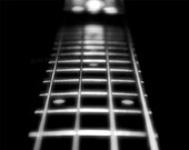 Black & White Guitar Fret Strings Macro Fine Art Photograph