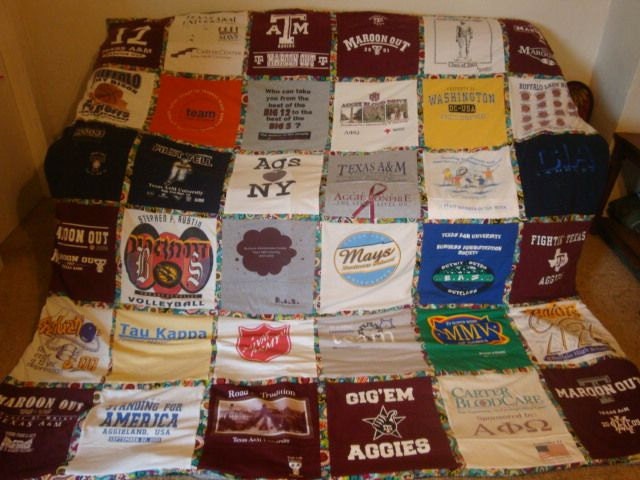 Unlimited Shirts & Items - Any Size - T Shirt Memory Blanket Double Sided w/ border