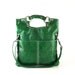 Bright  emerald green leather handbag / shoulder bag / purse / tote / Brook / tftateam