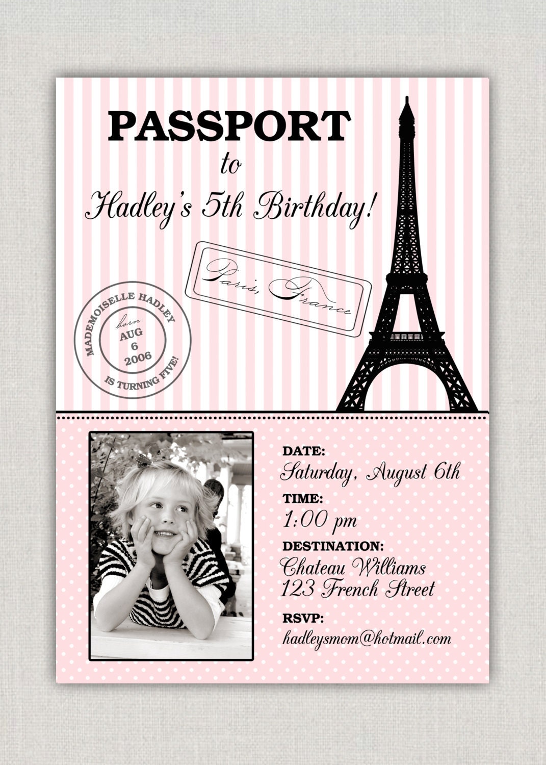 Paris Birthday Invitation
