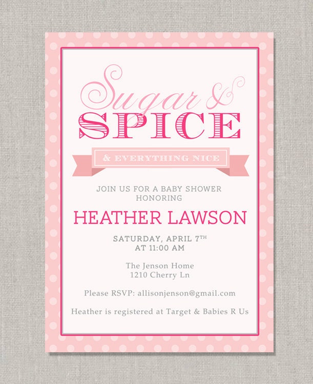 Sugar & Spice Baby Shower Invitation