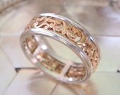 Mahawan Rose Gold and Sterling Silver Spinner Ring, Original Design, Ready to Ship