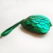 Metallic green leather fish scale purse