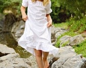 Short Sleeve Tiny White Flowers Night Gown Girls sizes 2-8