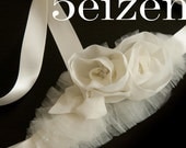 Julie Series - Ivory Bloom Belt Wedding Sash