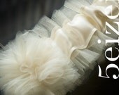 Tuxii Series I - Ivory Wedding Garter