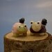 Lampwork pair of turtles with birds on their backs........... sra