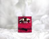 Mini Wedding Album, Love Birds Book, Flower Girl Gift, Miniature Photo Album. Romantic Heirloom, American Girl Doll Accessory Red Hearts