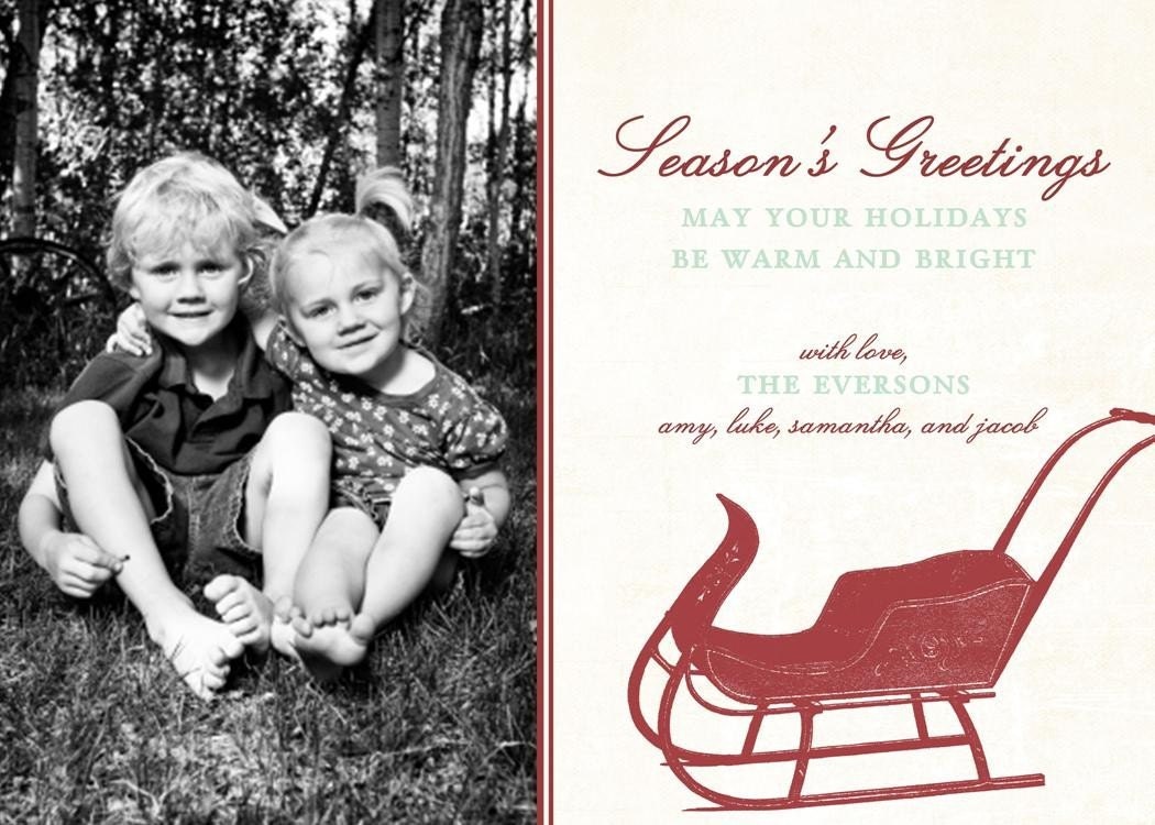 VINTAGE SLEIGH...Custom Photo Holiday Card...by KM Thomas Designs Il_570xn