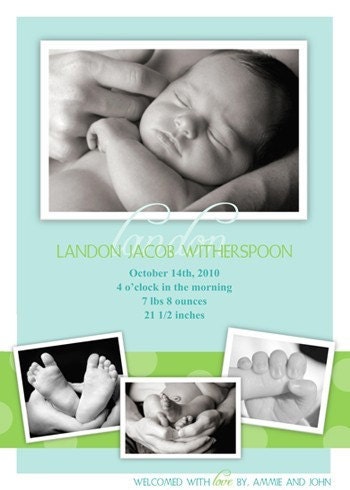 Custom Printable Photo Baby Boy Birth Announcement...True Love...by KM Thomas Designs Il_570xn