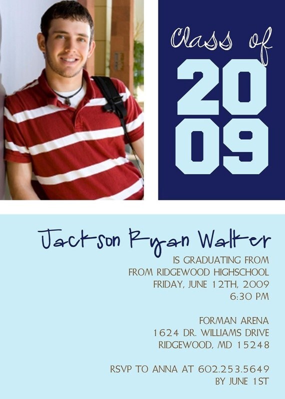 VARISTY...Custom Photo Graduation Announcement...by KM Thomas Designs Il_570xn