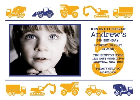 WORK ZONE...Custom Printable Photo Birthday Invitation...by KM Thomas Designs Il_570xn