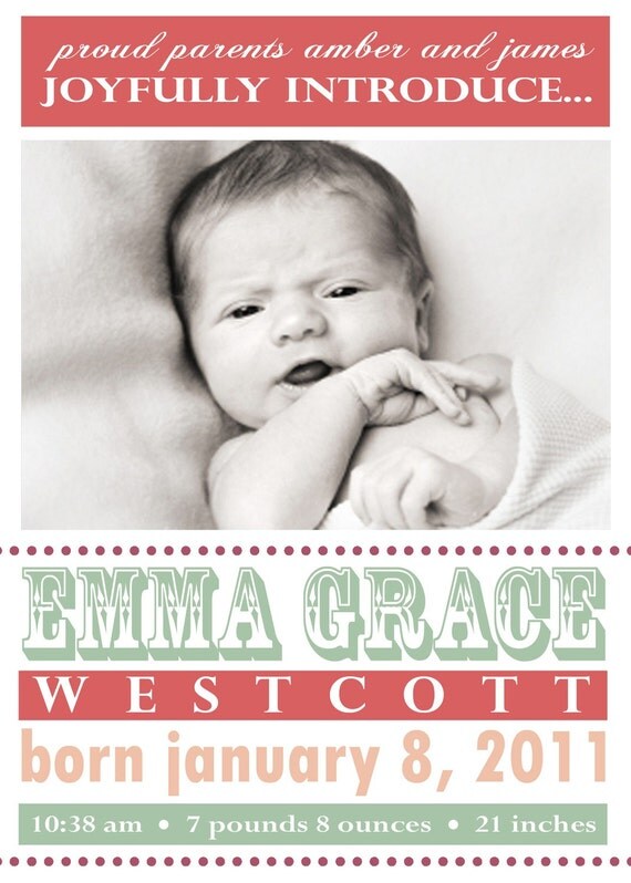 Amazed - Custom Photo Birth Announcement Il_570xn