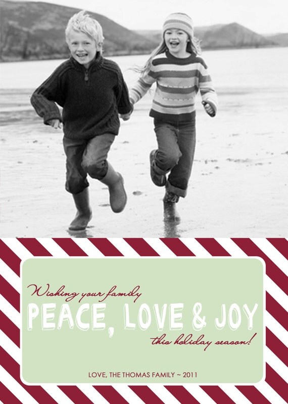 PEPPERMINT STICK...Custom Photo Holiday Card...by KM Thomas Designs Il_570xn