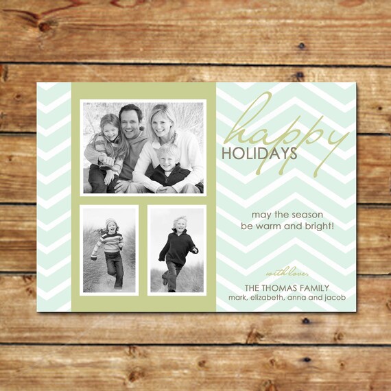 CHEVRON...Custom Holiday Photo Cards...by KM Thomas Designs Il_570xn