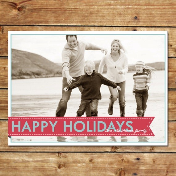 HOLIDAY BANNER...Custom Photo Holiday Card...by KM Thomas Designs Il_570xn