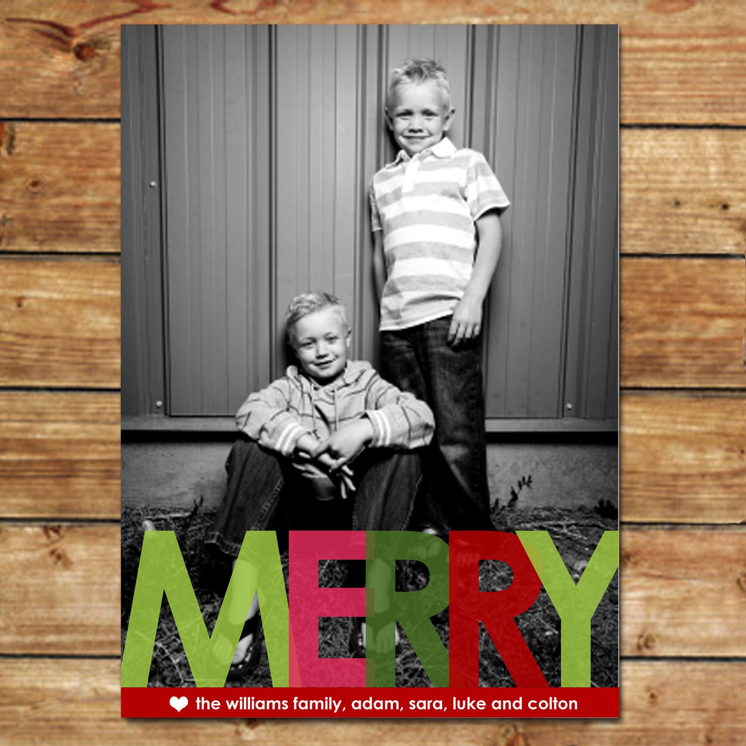 MERRY...Custom Holiday Photo Card...by KM Thomas Designs Il_570xn