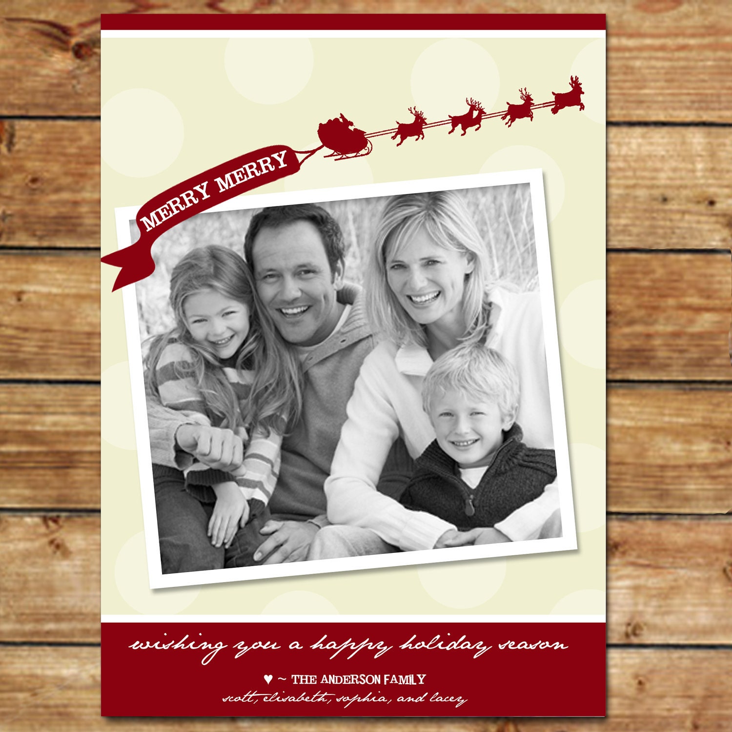 DASH AWAY...Custom Photo Holiday Card...by KM Thomas Designs Il_570xn