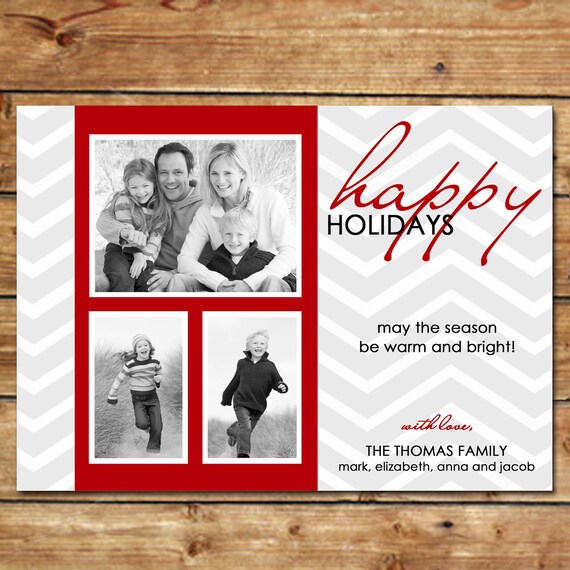 CHEVRON...Custom Holiday Photo Cards...by KM Thomas Designs Il_570xn