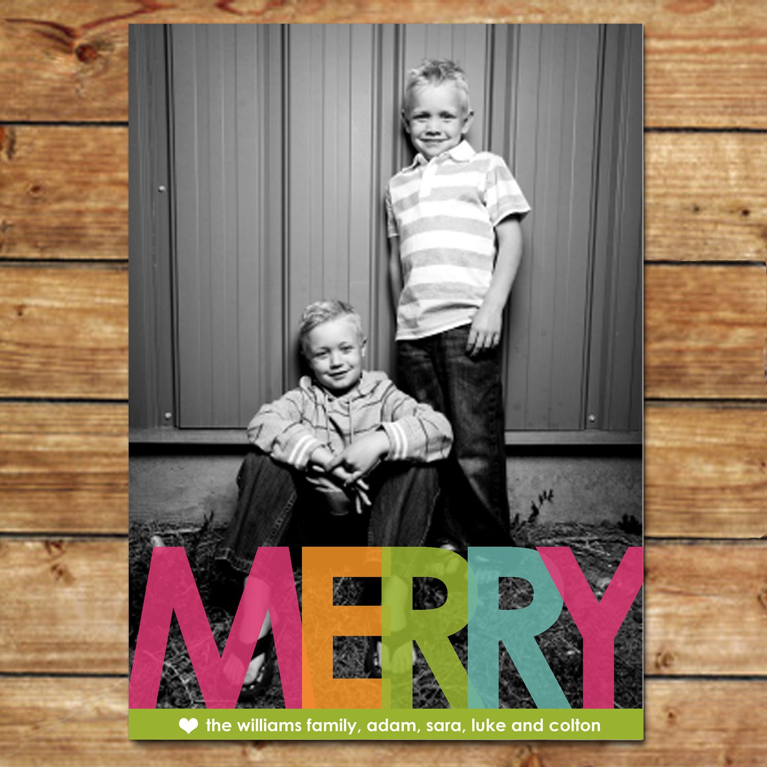 MERRY...Custom Photo Holiday Card...by KM Thomas Designs Il_570xn