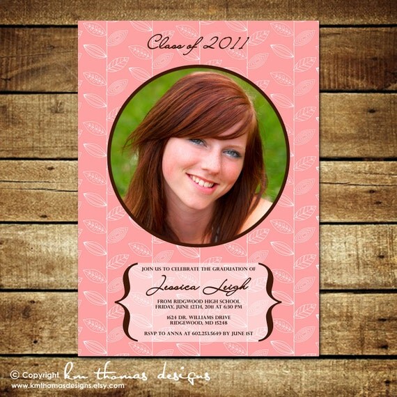 NEW BEGINNINGS...Custom Photo Graduation Announcement...by KM Thomas Designs Il_570xn