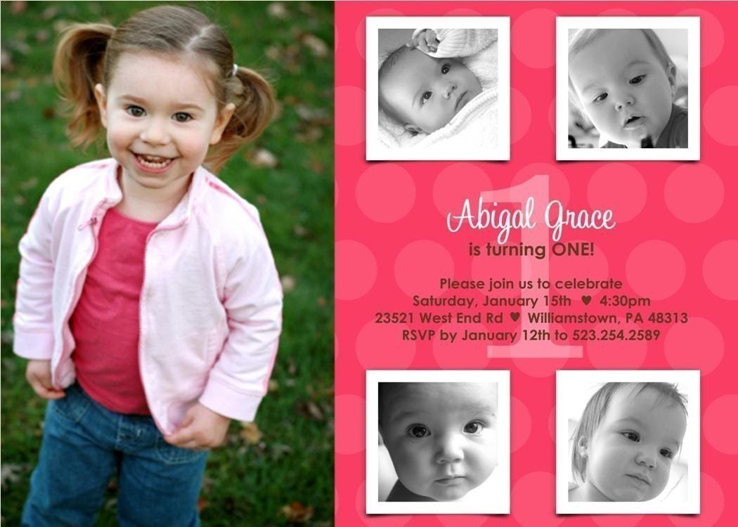 Bright Fun Polka Dot Custom Photo Birthday Invitation