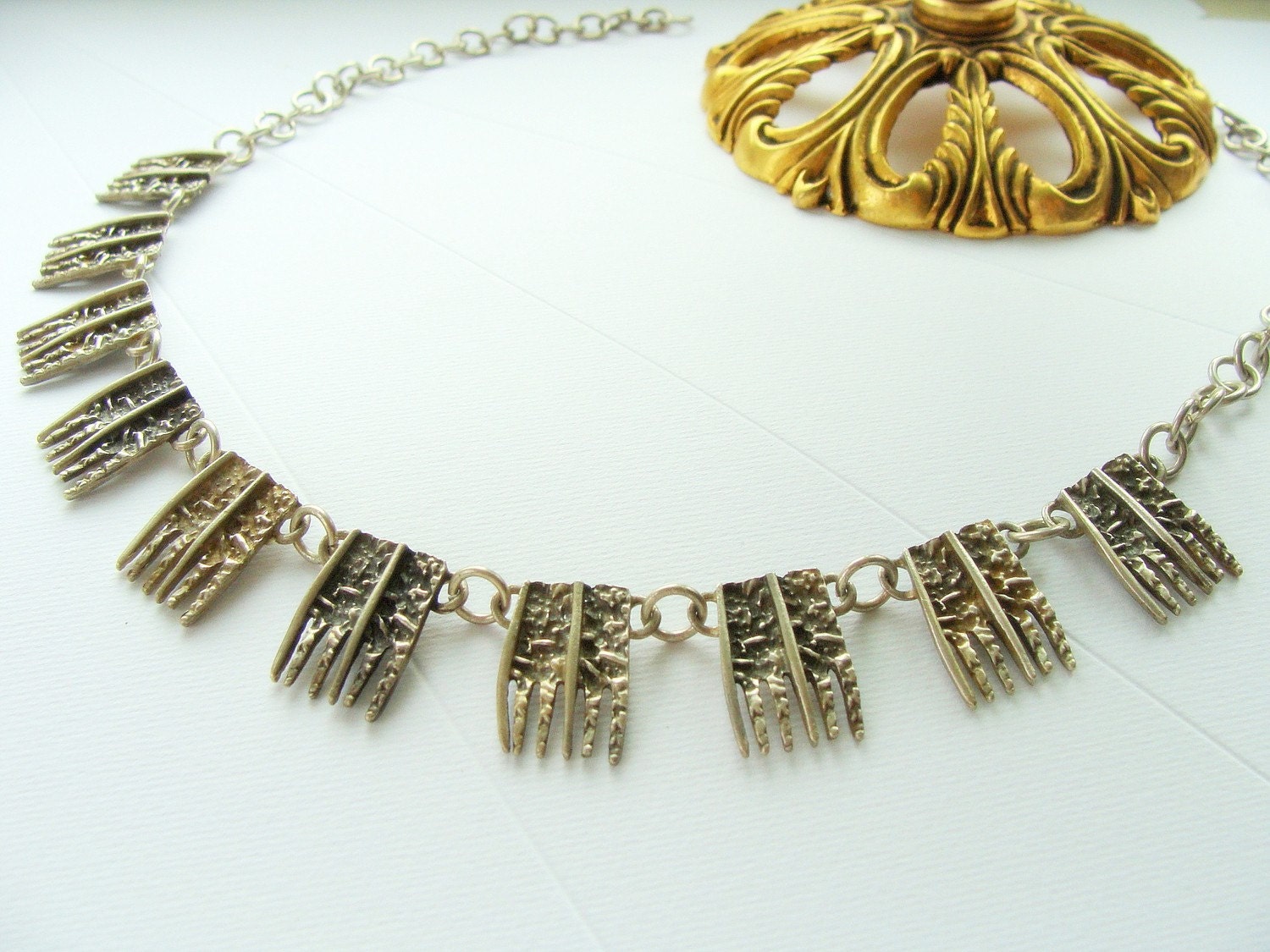 Spike modern necklace sterling silver - metalwork sterling silver necklace