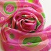 Silk Scarf - Peace - Hand Painted Ladies Scarves Hot Pink Green Magenta Lime Chartreuse
