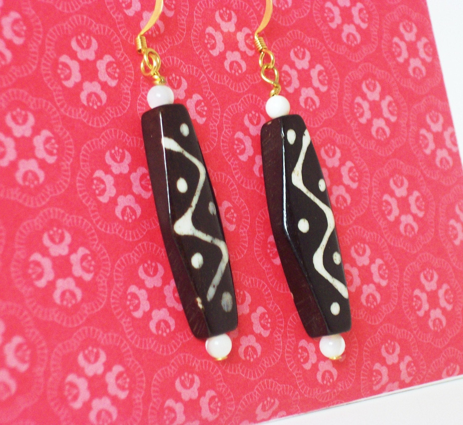 Tribal Earrings - Zigzag / Dots Pattern