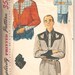Vintage 1954 Mens Western Style Shirt Pattern Size 14 Simplicity 4933