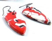 Sheild Earrings Red, White and Black