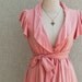 Romantic Wrap Top With Short Ruffled Sleeve, Thai Pink