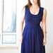 Sleeveless Pleated Neckline Bridesmaid Dress In Navy Blue, By Lirola