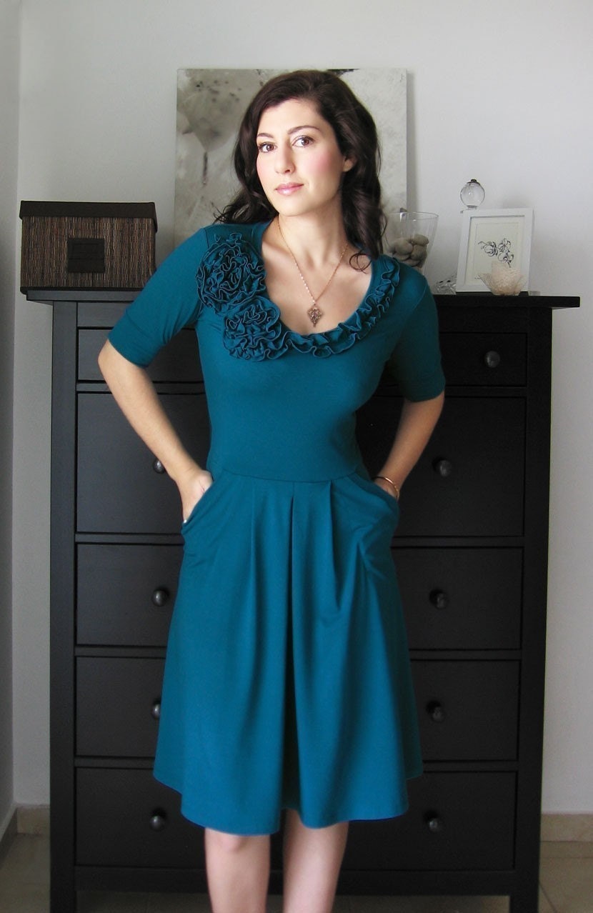Secret Garden Bridesmaid Dress/ Garden Party Dress/ Cocktail Dress/ Custom Dress With Sleeves,  By Lirola