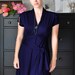 Summer Dress, Casual Wrap Dress , Navy Blue
