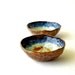 Pottery bowls - tri-color blue green and brown wabi sabi ceramic dishes (Set of 2)