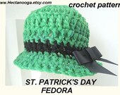 hat, baby, PDF CROCHET PATTERN 269... Fedora for boys or girls. Newborn to age 5, instant download
