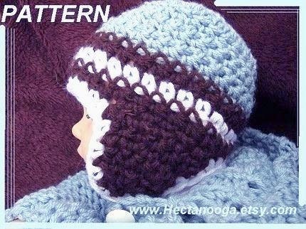 CROCHET Hat PATTERN num. 132, ....Baby Helmet Hat or Beanie, Newborn to age 12, INSTANT digital download