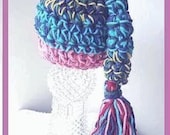 Hat patterns, CROCHET PATTERN, Long Tail Elf Hat, num 114-A Super Chunky style, newborn to adult, ok to sell your hats