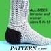 socks, CROCHET PATTERN, number 200, Crochet Socks For Men or Women, Sizes: women size 5 and up, men up to size 13....