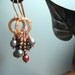 Fancy Pearl Earrings Multi Color Chandelier Dangles, Copper Beads