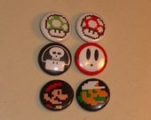 Super Mario Bros Video Game Button Set