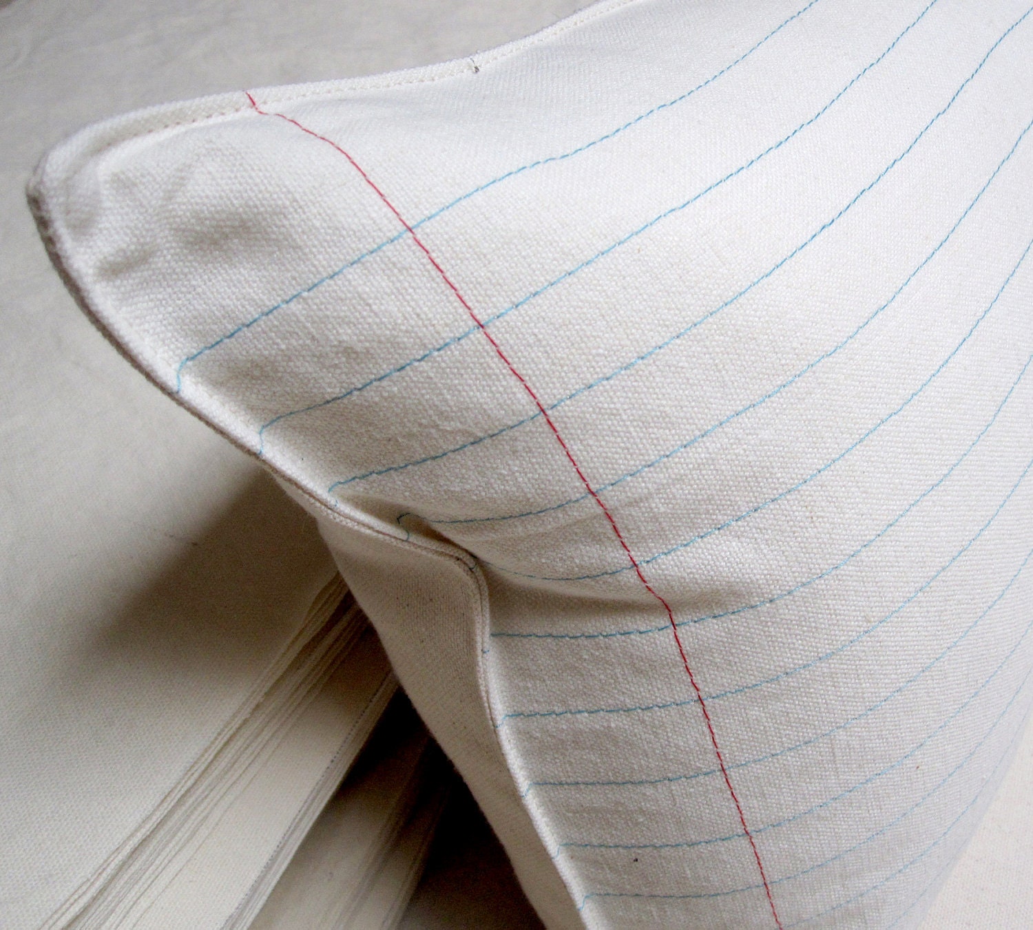 lined paper pillow cover