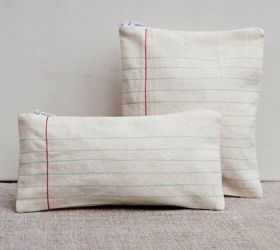 lined paper zippered case