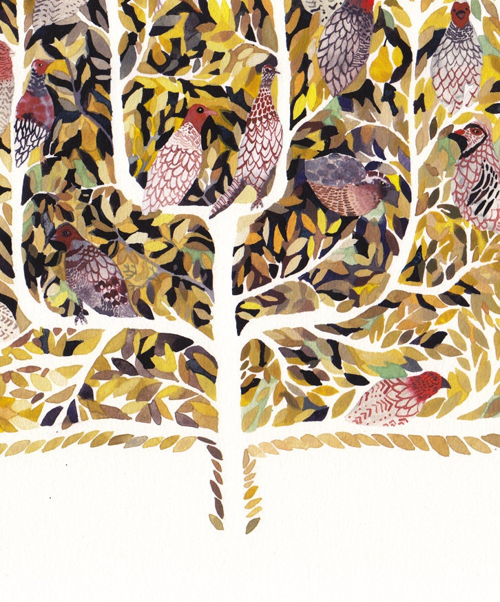Partridges in a Pear Tree - Large Archival Print