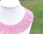 Duffy - Tribal Light Pink Turquoise Spike Beaded Statement Necklace