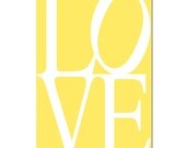 LOVE - 13x19 Large Print - Modern, Minimalist, Classic - Perfect for Nursery - Choose Your Colors - Shown in Lemon Yellow and White