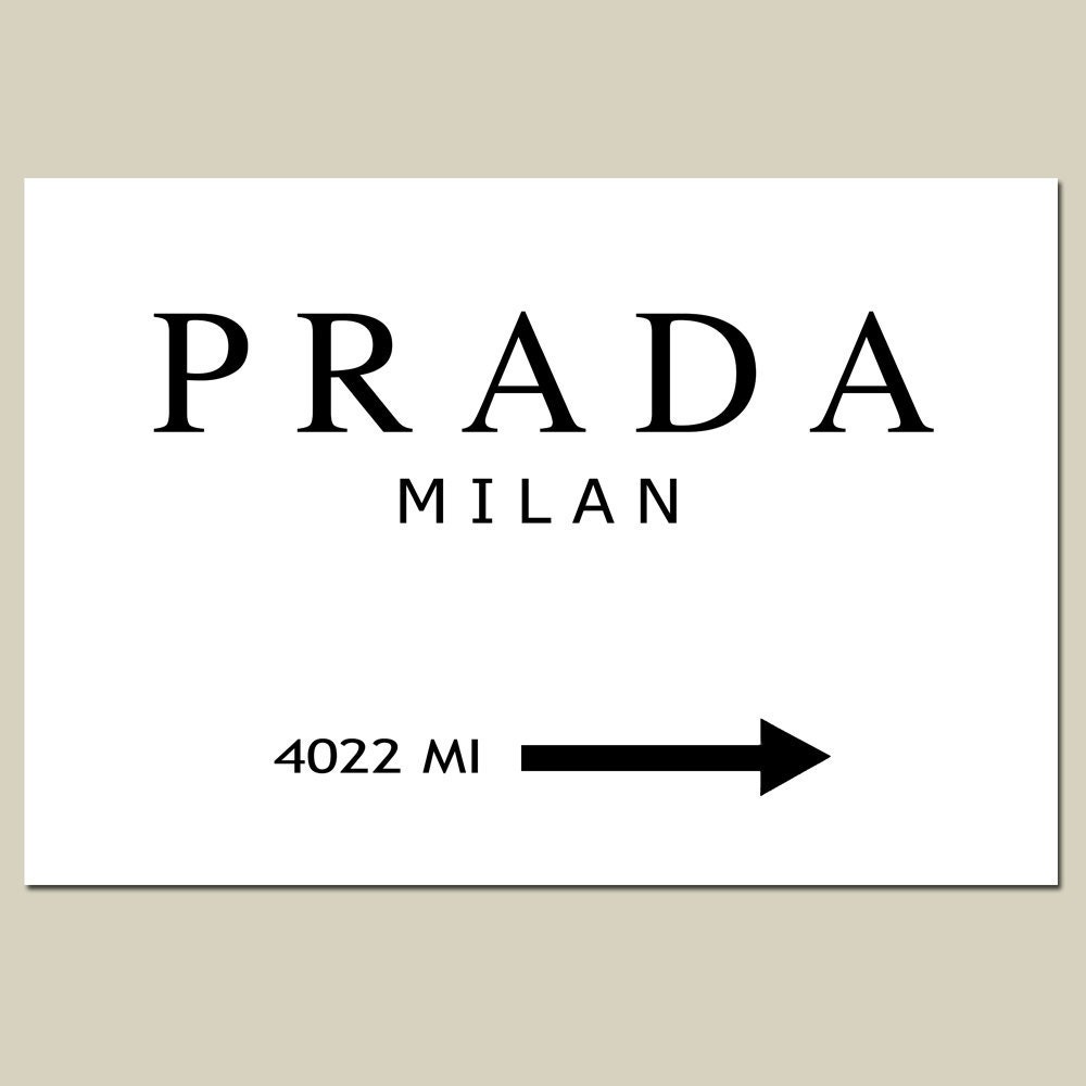 PRADA MILAN - 11x14 Large Size Print - Black and White - Gossip Girl, Fashion, Art - Customizable With Your City or State